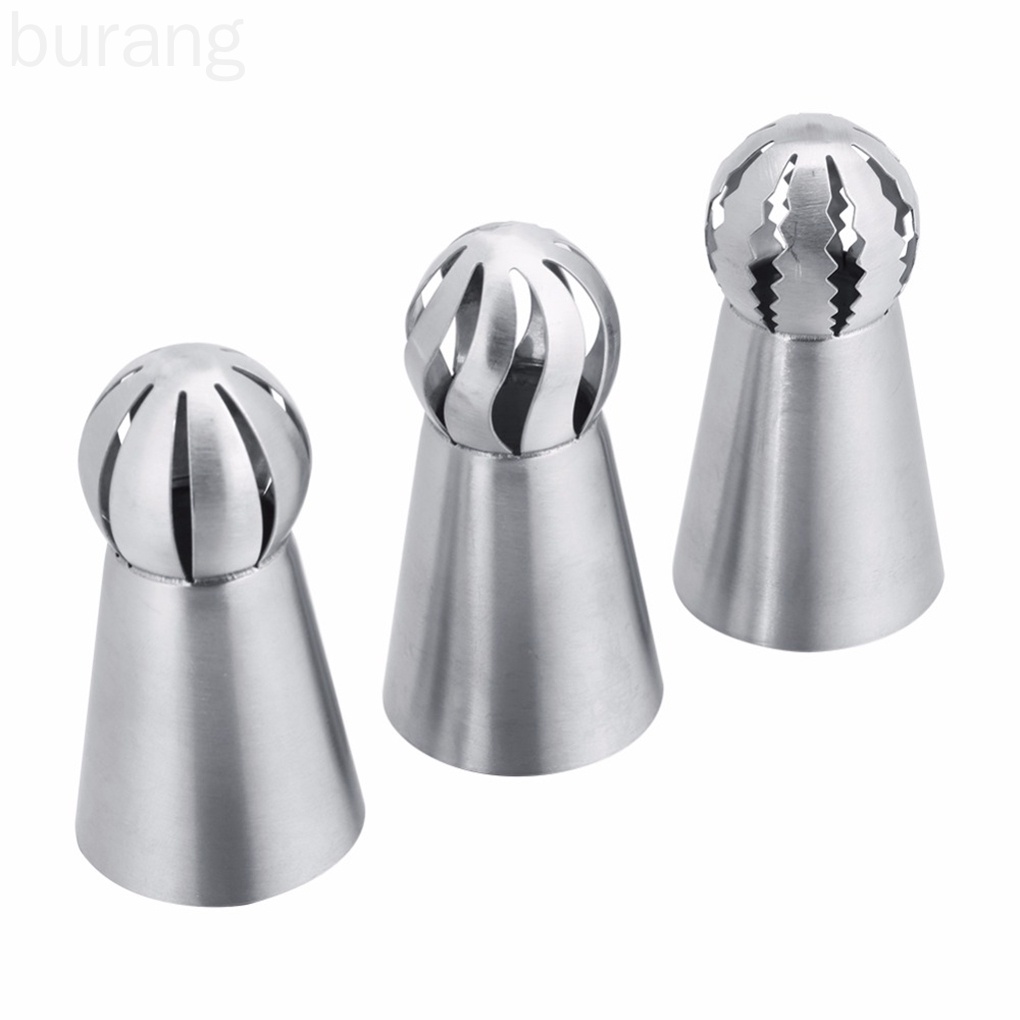 Set 3 đầu bắt bông kem trang trí bánh bằng thép không gỉ tiện dụng