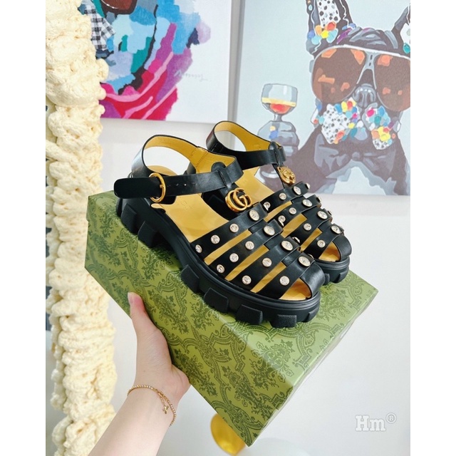 HÀNG VỀ CÓ SẴN!!!Sandal rọ gucciii đế cao hot 2022 hàng Quảng Châu FULLBOX