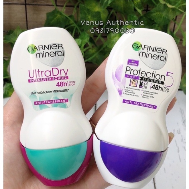 Lăn khử mùi Garnier Mineral 48h sáng da ngừa thâm, ngăn mồ hôi, 50ml - Hàng Đức chính hãng