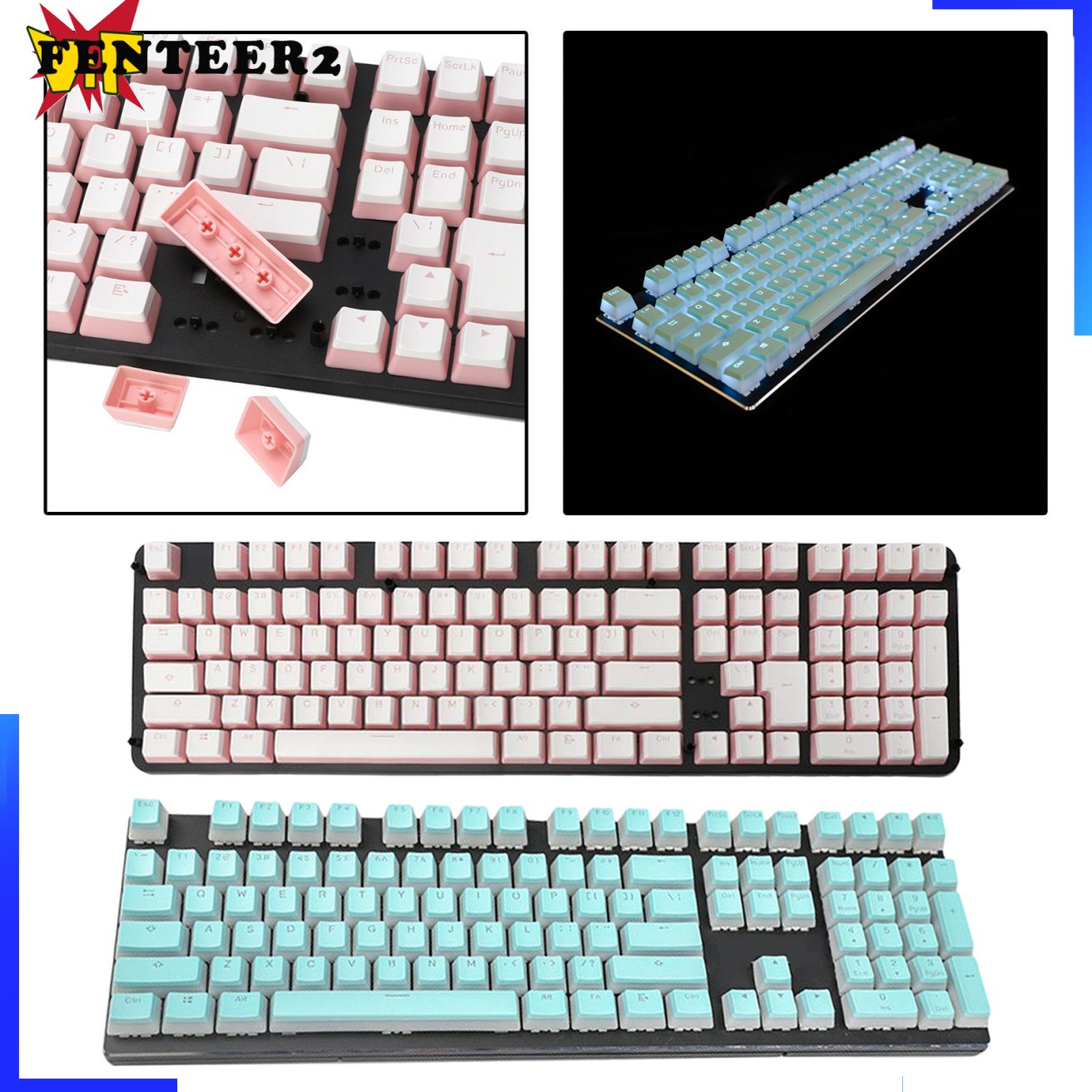 (Fenteer2 3c) Pbt Bàn Phím Thay Thế Cho Bàn Phím Cherry Mx