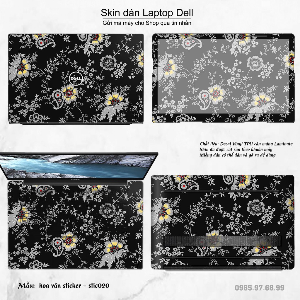 Skin dán Laptop Dell in hình Hoa văn sticker _nhiều mẫu 4 (inbox mã máy cho Shop)