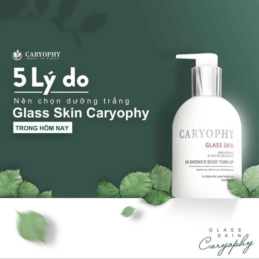 Kem dưỡng trắng da Caryophy ❤️freeship❤️3 in 1 Glass skin in Shower Body Tone up Caryophy Làm Mờ Thâm Sạm | BigBuy360 - bigbuy360.vn