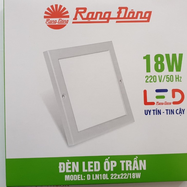 Đèn LED Ốp trần vuông siêu mỏng Rạng Đông 12W,18W ánh sáng trắng