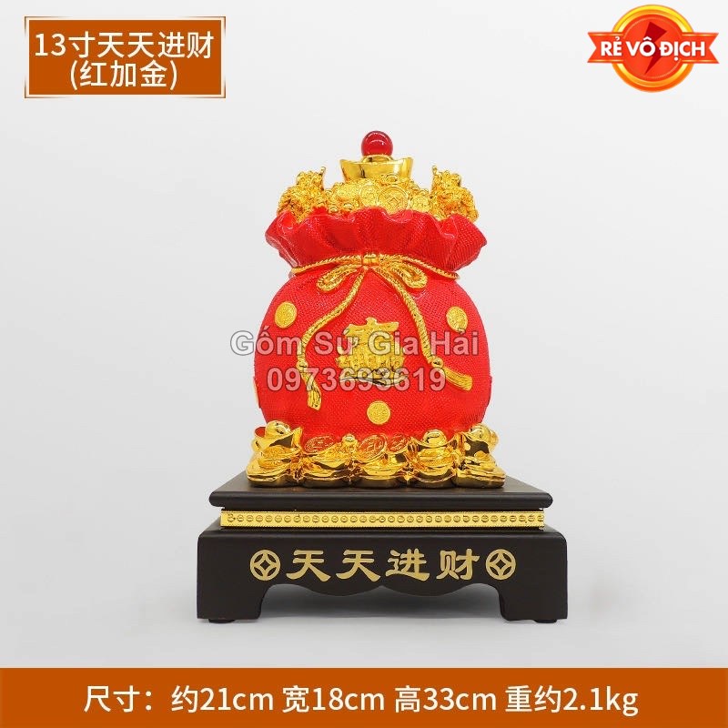 Túi vàng Kim Bảo Chiêu Tài Lộc Cao 33cm