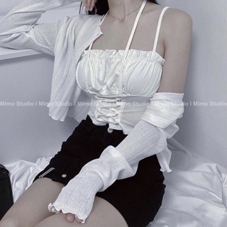 áo croptop buộc dây (corset cropped top)
