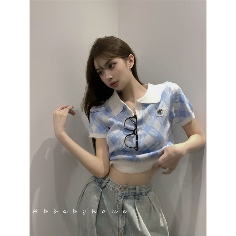 Áo Thun Tay Ngắn Cổ POLO In Hình Gấu Dễ Thương Cho Bé Gái