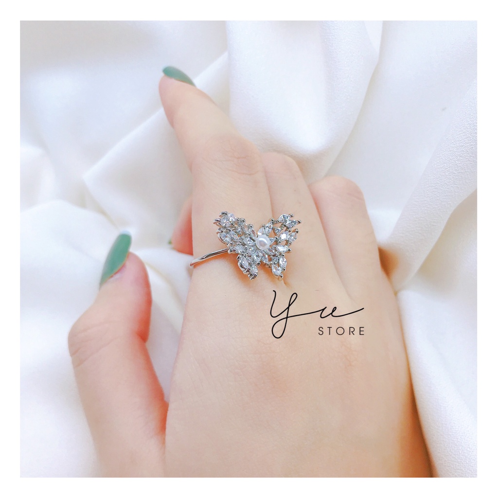 Nhẫn nữ hình cánh bướm bản to yustore