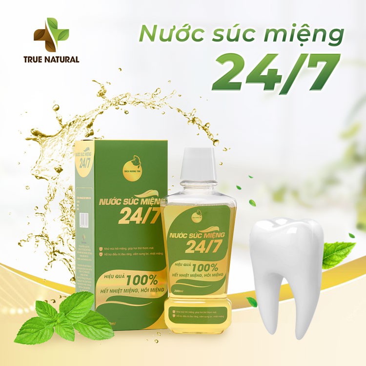 Nước Súc Miệng Thảo Mộc Đông Y 24/7 TRUENATURAL Làm Sạch Miệng Hơi Thở Thơm Mát Tránh Sâu Răng | Thế Giới Skin Care