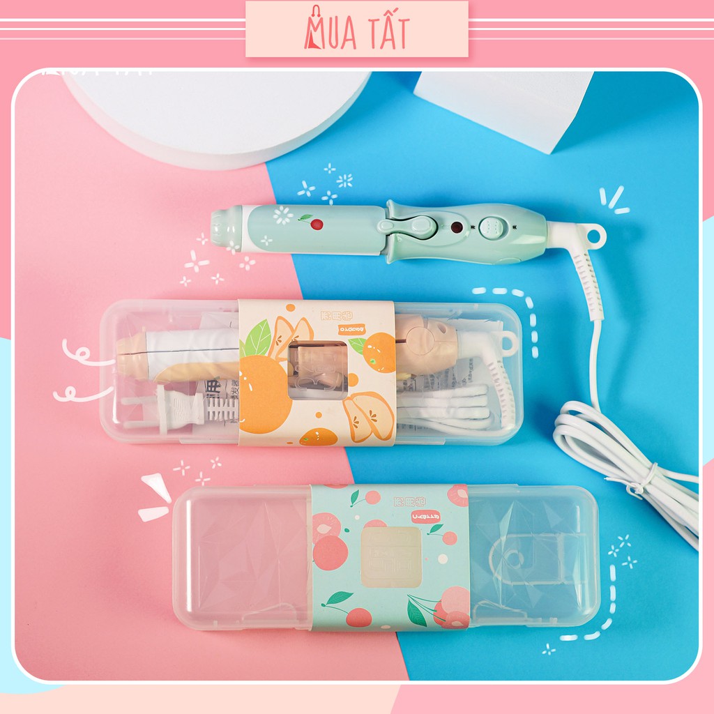 Máy uốn tóc, duỗi tóc (ép tóc, kéo tóc) 2in1 trái cây Mua Tất (muatatshop)
