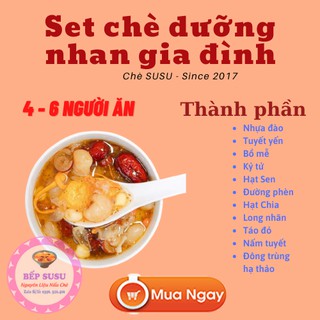 Set chè dưỡng nhan nhỏ nấu cho gia đình từ 4-6 người ăn