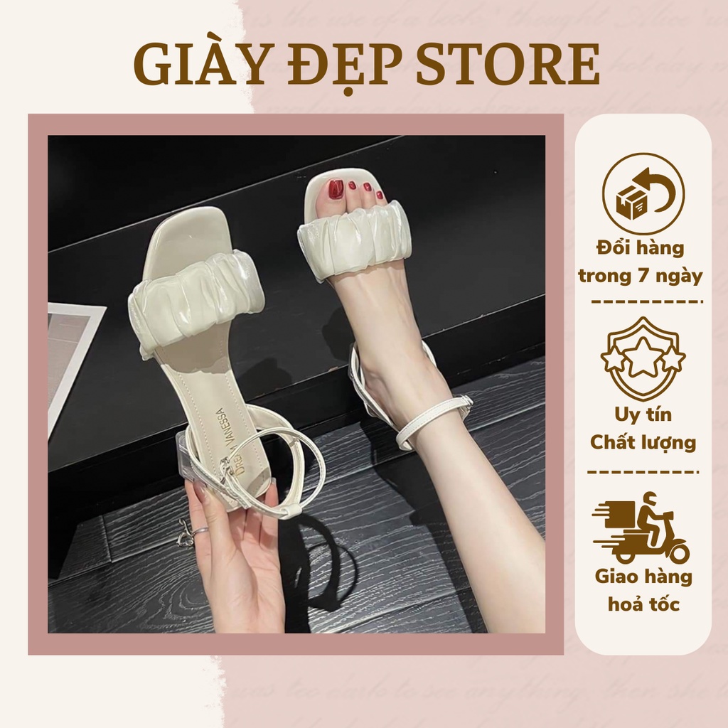 Sandanl nữ quai bèo  gót mê ka trong 5cm siêu xinh 5cm mã N78