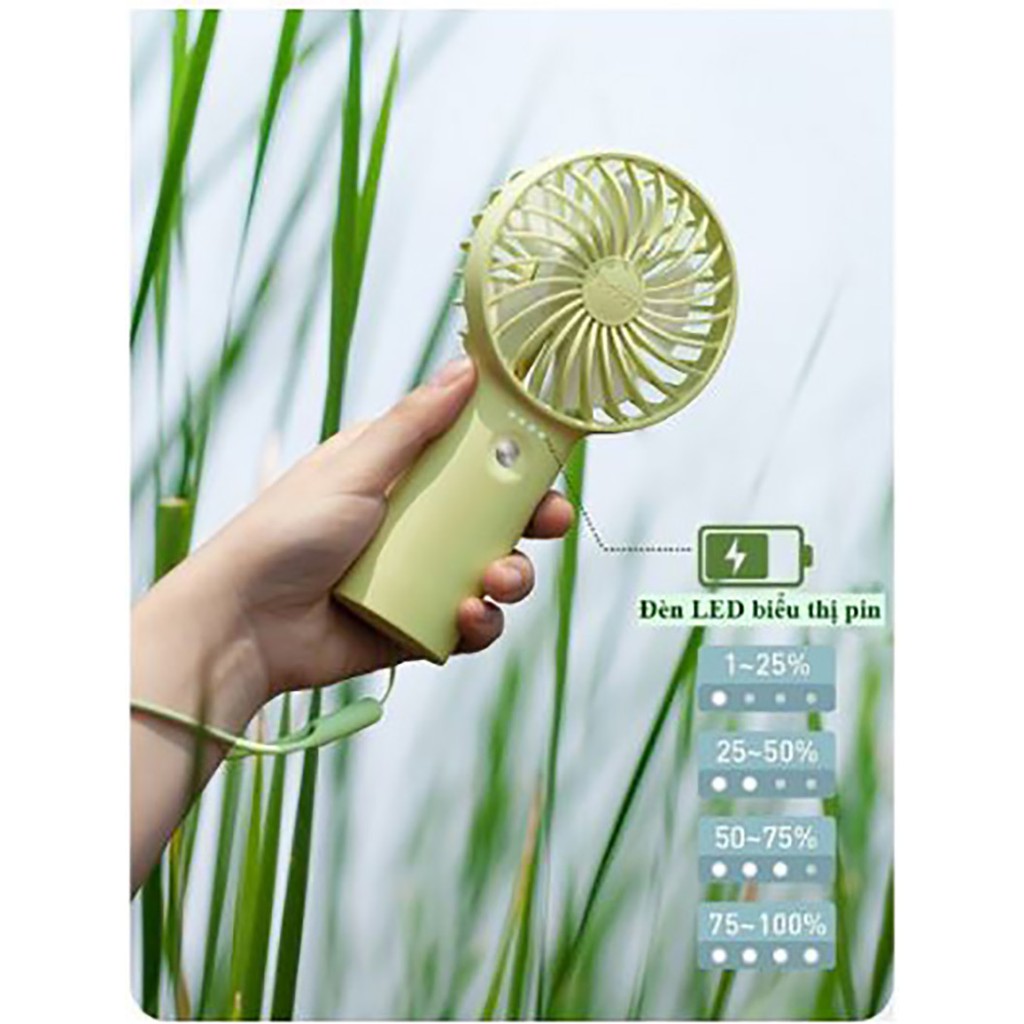 Quạt tích điện cầm tay Yoobao F3_Pin 3000mAh [Liên tục 12 giờ]