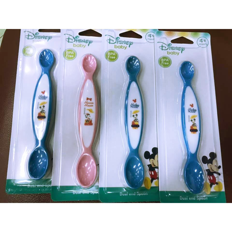 Thìa Ăn Dặm Hai Đầu xanh/hồng Disney DN80436