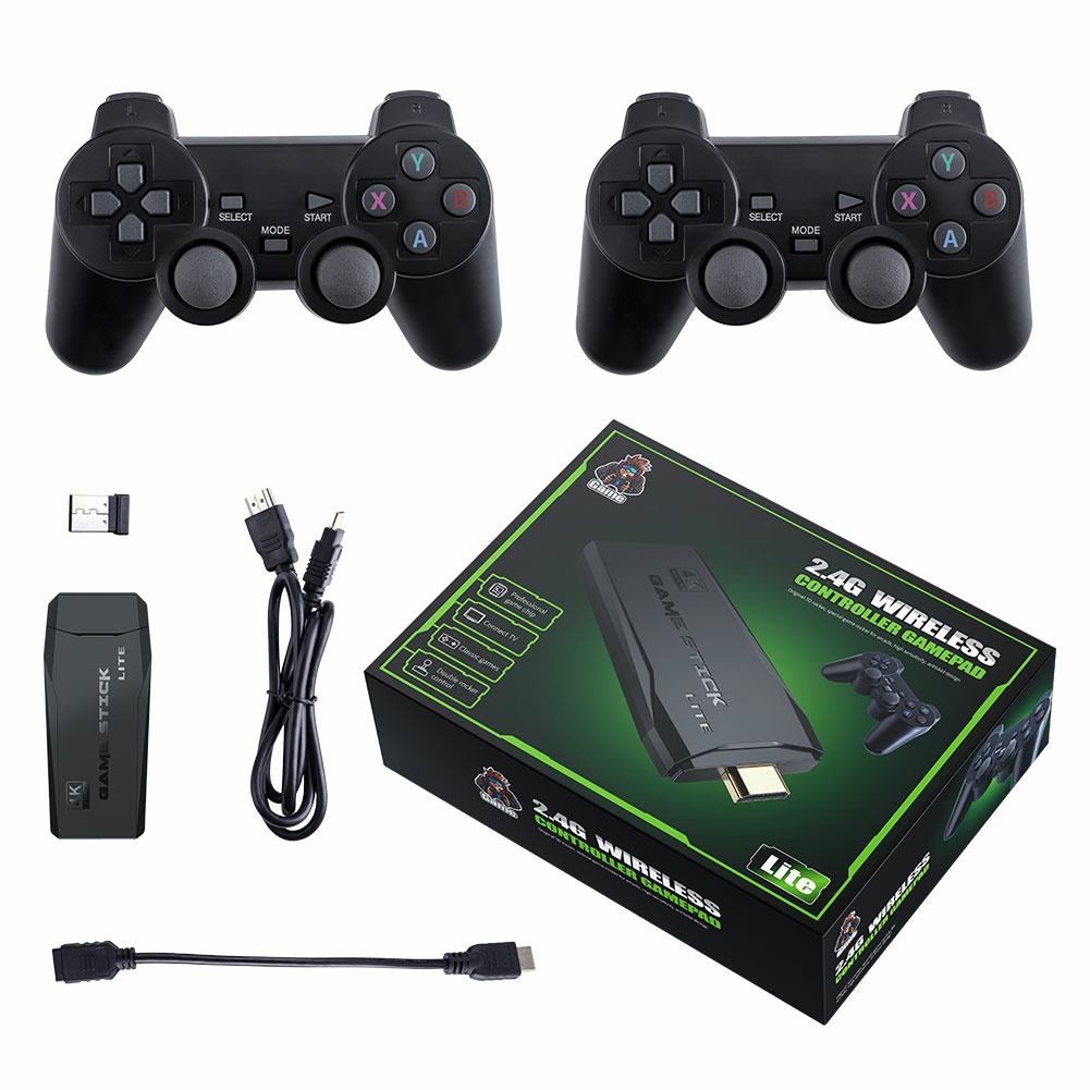 Máy chơi game cầm tay 4 nút playstion video 4K HD không dây tay cầm đôi 10000 trò chơi cổ điển 64 GB [BẢO HÀNH 24 TTHÁNG