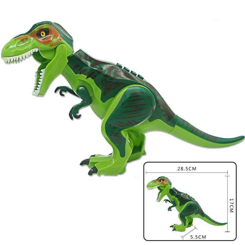 Mô hình đồ chơi lắp ráp hình khủng long T-rex công viên kỷ Jura cỡ lớn 24-28cm