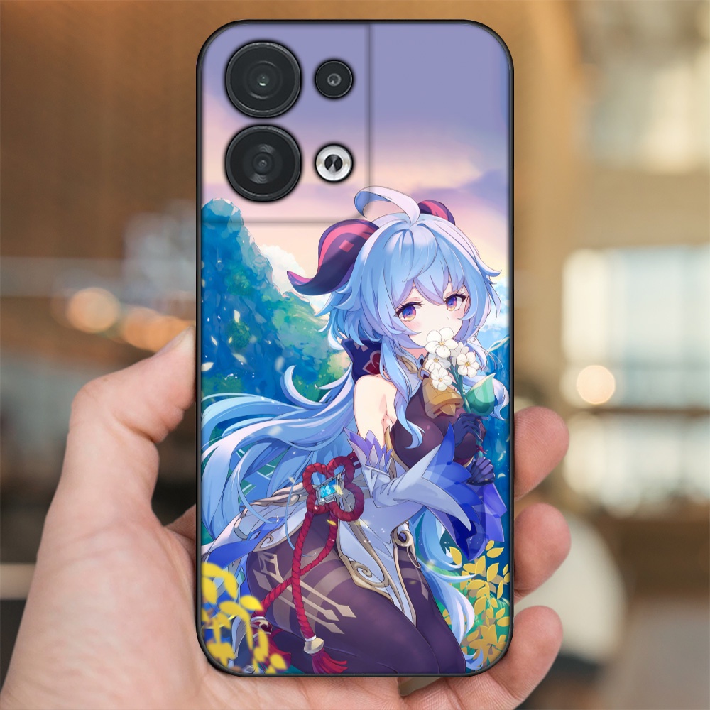 Ốp lưng Oppo Reno 8 5G viền đen in hình Ganyu Genshin Impact