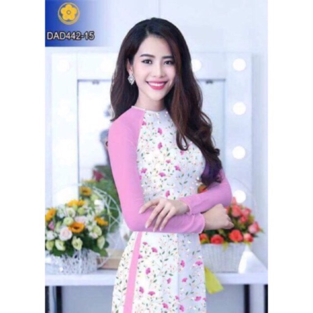 Vải áo dài hoa nhí