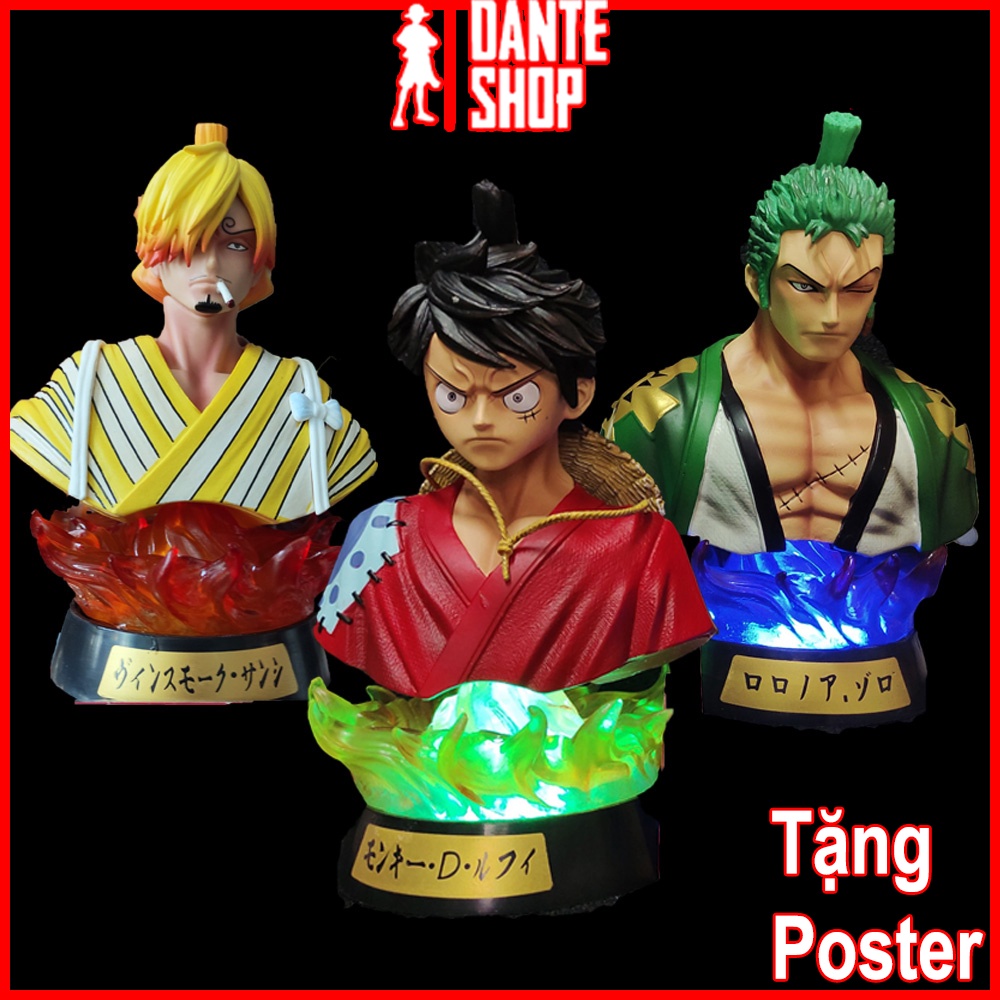 Mô hình Figure One Piece Tượng Bán Thân Luffy - Zoro Led RPG FullBox