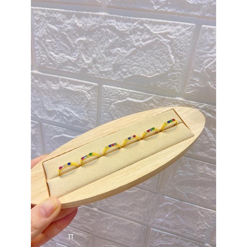 Nhẫn và mặt dây đính đá nhiều màu gold 10