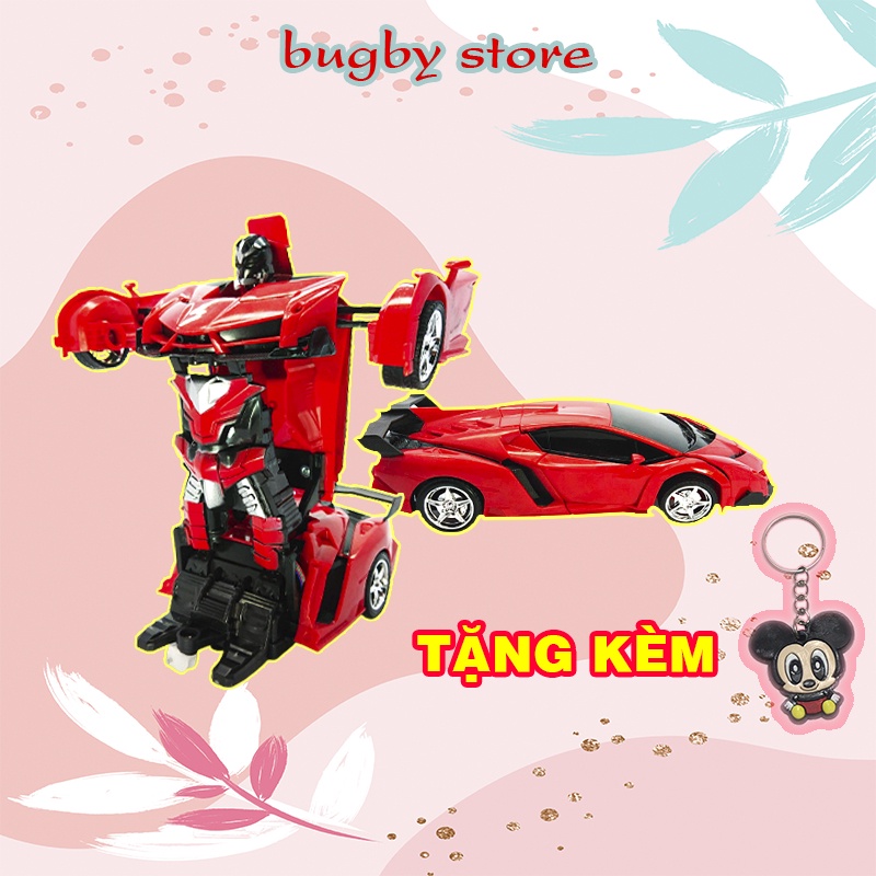 Đồ chơi ô tô biến hình Robot Transformer cho bé xe có điều khiển từ xa RC và cảm biến tiệm cận