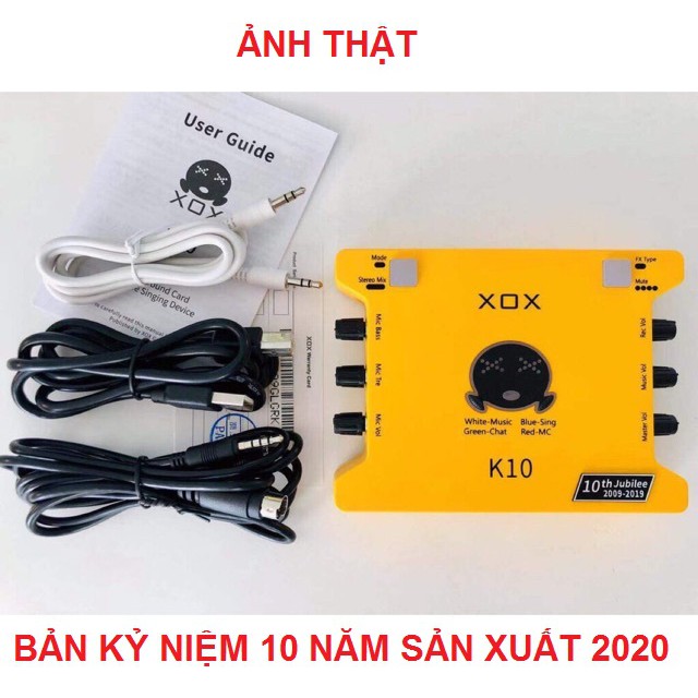 Bộ Sound Card K10 Bản Kỷ Niệm 10 Năm, Micro Thu Âm Livestream Bm 900 - Tặng Tai Nghe AKG-S10