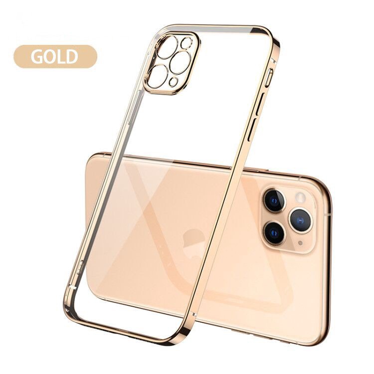 Ốp Điện Thoại Cho Iphone 11 Pro viền vuông, mạ kẽm màu, vỏ case ip 11pro đẹp dẻo trong, Mã OV