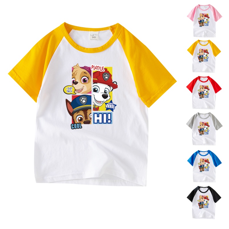 Áo Thun Cộc Tay In Hình Paw Patrol 6 Màu Cho Bé AC012