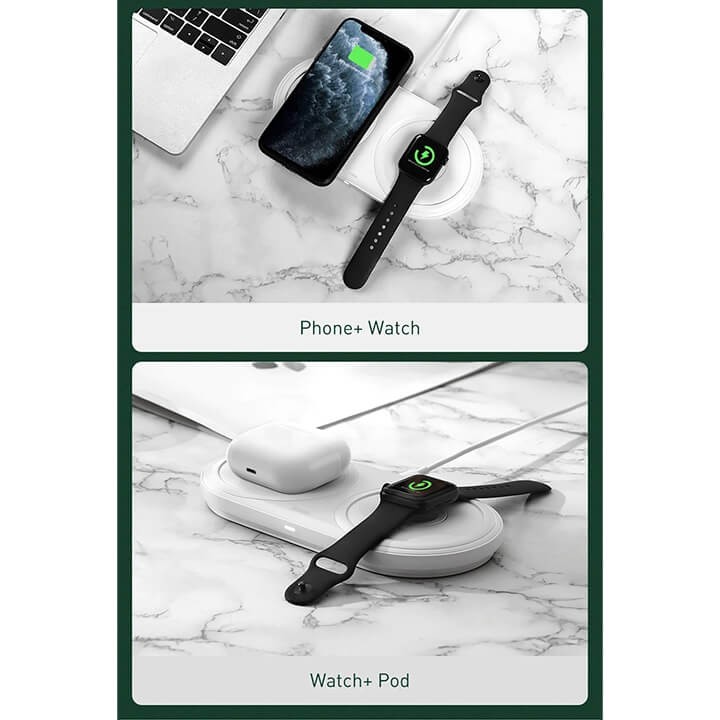 [Mã SKAMA07 giảm 8% đơn 250k]Dock sạc không dây iPhone Apple Watch Airpod Baseus