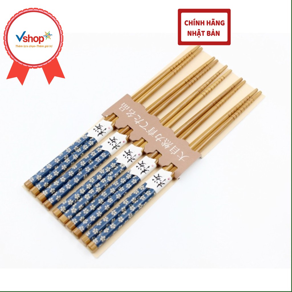 Bộ 5 đũa mẫu hoa xanh