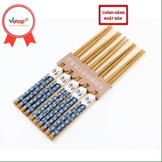 Bộ 5 đũa mẫu hoa xanh