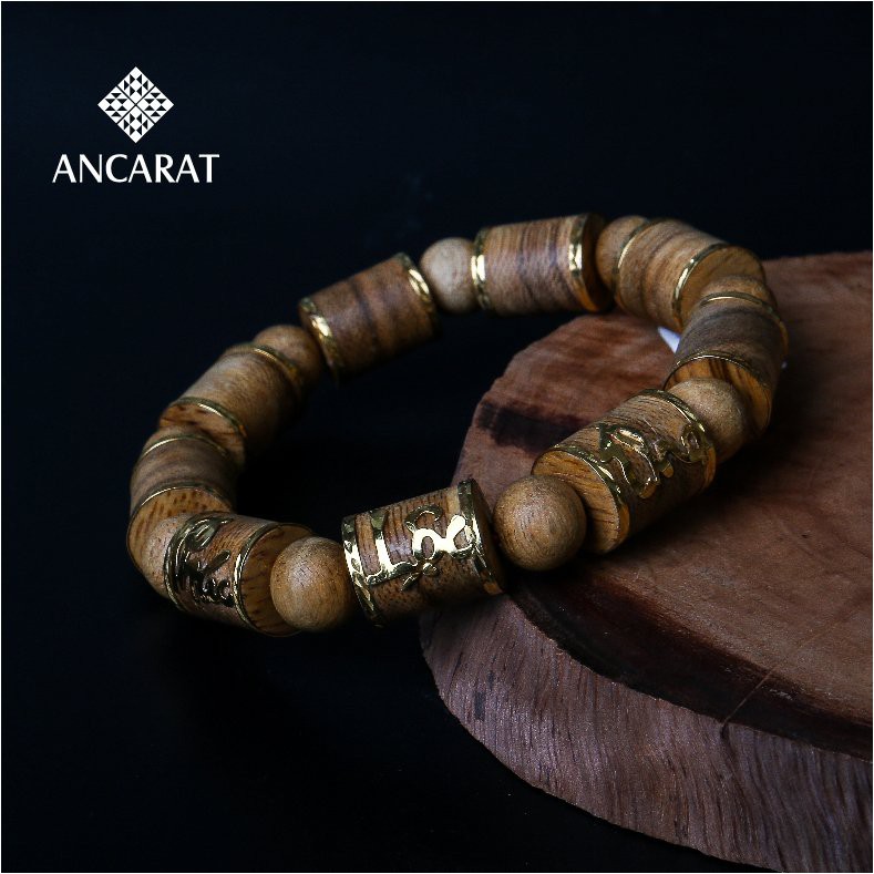 Vòng gỗ trầm bọc vàng phong thủy - Sức khỏe - Bình an - Ancarat