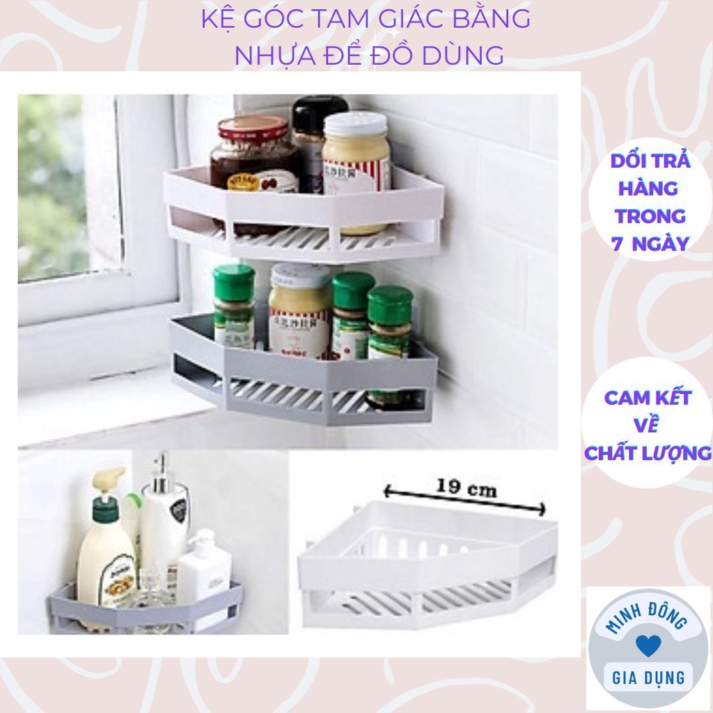 Kệ Góc Tam Giác Dán Tường Đa Năng Cho Nhà Tắm, Nhà Bếp, Kệ Nhựa Để Đồ Đa Năng Kèm Miếng Dán Siêu Dính Chắc Chắn