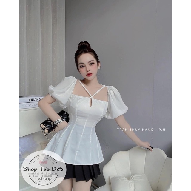 (Áo kiểu bigsize nữ 50kg đến 90kg - AK1) Áo ôm eo tôn dáng sang trọng