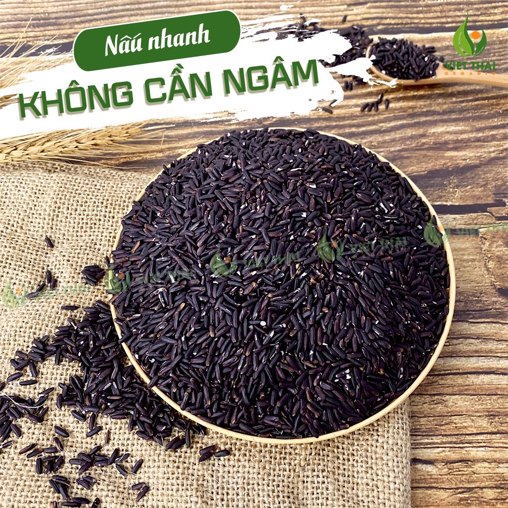 [Ngon Loại 1] Gạo Lứt Đen Việt Thái Organic 100% Hữu Cơ, Ăn Kiêng Eat Clean Thực Dưỡng 1KG - GIAO SIÊU NHANH