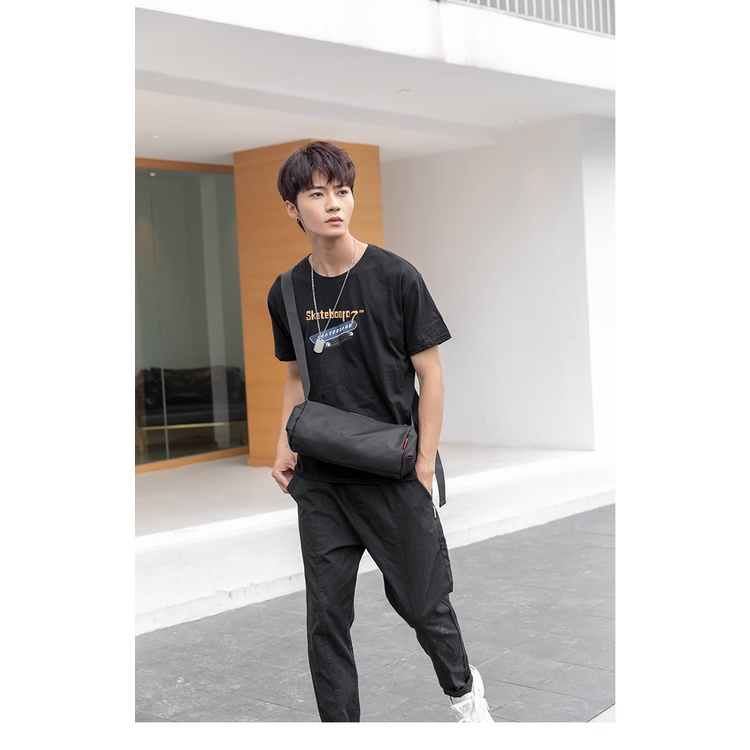 Túi đeo chéo dáng tròn chống thấm nước thiết kế mới thời trang theo phong cách hip hop dành cho nam