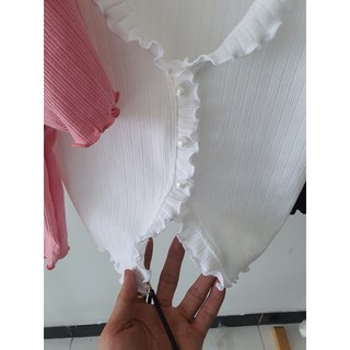 áo croptop kiểu bèo đính ngọc