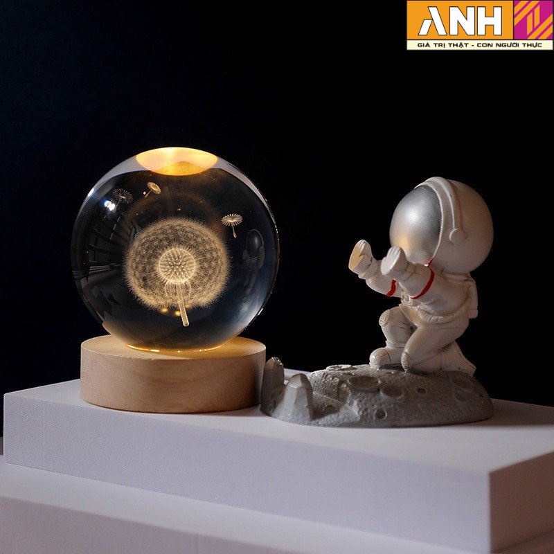 Quả cầu  trang trí bàn làm việc, đèn ngủ, quả cầu thủy tinh pha lê vũ Decor siêu đẹp