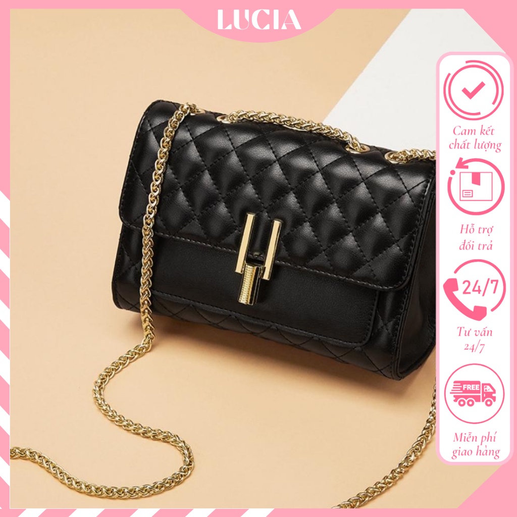 Túi xách nữ đeo chéo da cao cấp khóa y 3 ngăn thời trang LUCIA STORE TXN10