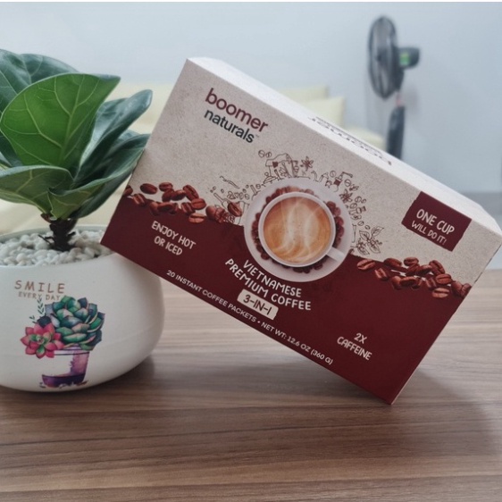 1 hộp Cafe Hòa Tan 3-in-1 xuất thị trường Mỹ - Boomer Naturals Coffee | BigBuy360 - bigbuy360.vn