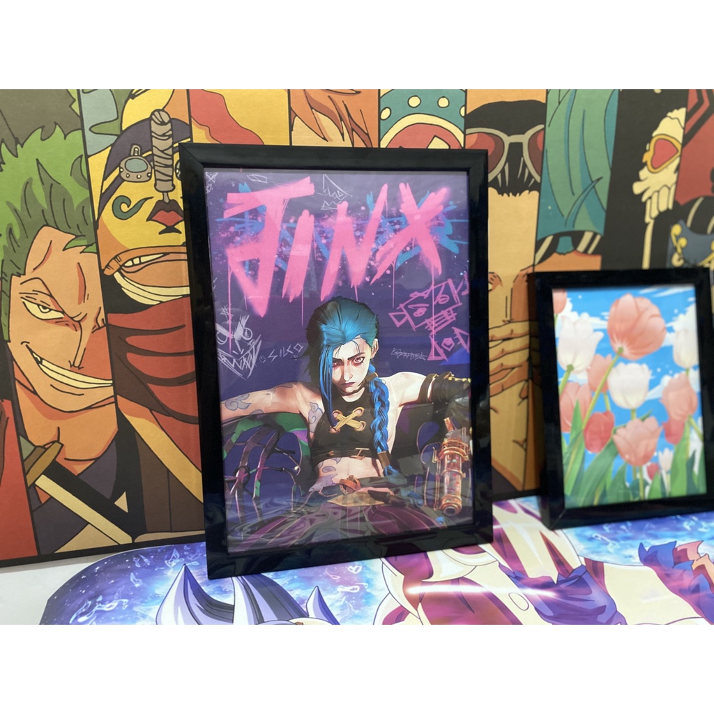 Tranh Vải Bạt Treo Tường In Hình Jinx Arcane Game League of Legends