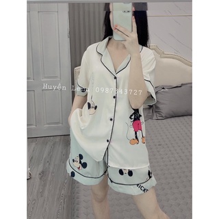Bộ Pijama Cộc - Đồ ngủ Lụa satin cao cấp