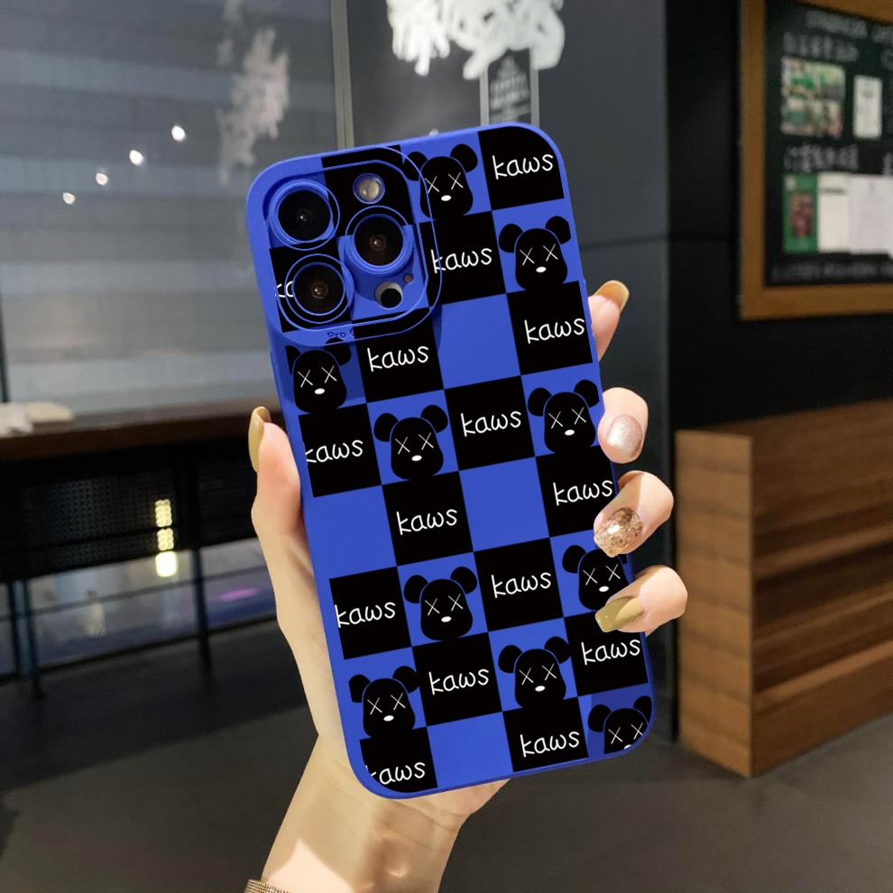 Ốp Điện Thoại Viền Vuông In Hình Kaws Cho OPPO A16 A15 A16E A16k A95 Reno6 Z 5G A94 A54 A74 4G A53 A76 A96 4G A12 A5S A7