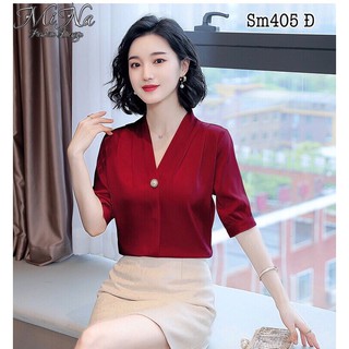 Áo sơ mi tay lỡ cổ tim 404