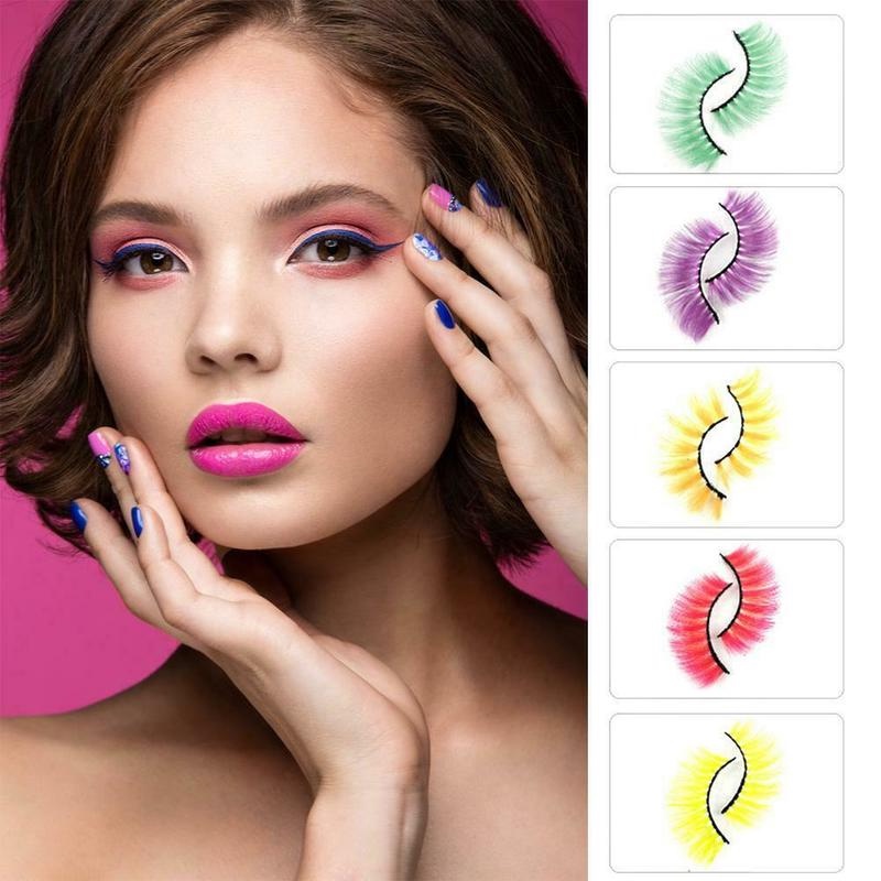 Set 5 Cặp Lông Mi Giả 3D Đầy Màu Sắc Tự Nhiên Cho Nữ