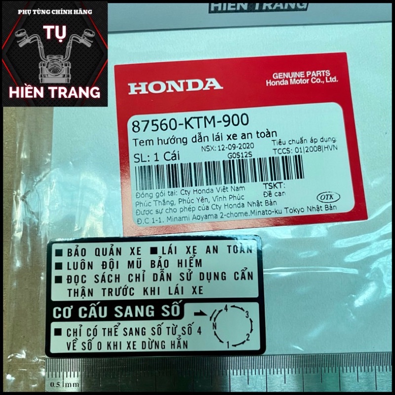 Tem hướng dẫn lxat- cơ cấu sang số zin các dòng xe số Honda chính hãng Honda