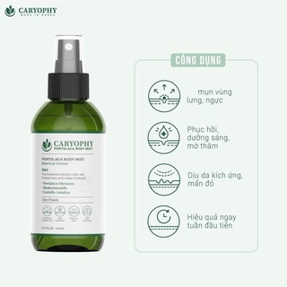 Xịt Mụn Lưng giảm mụn mờ thâm Caryophy Portulaca Body Mist 150ml
