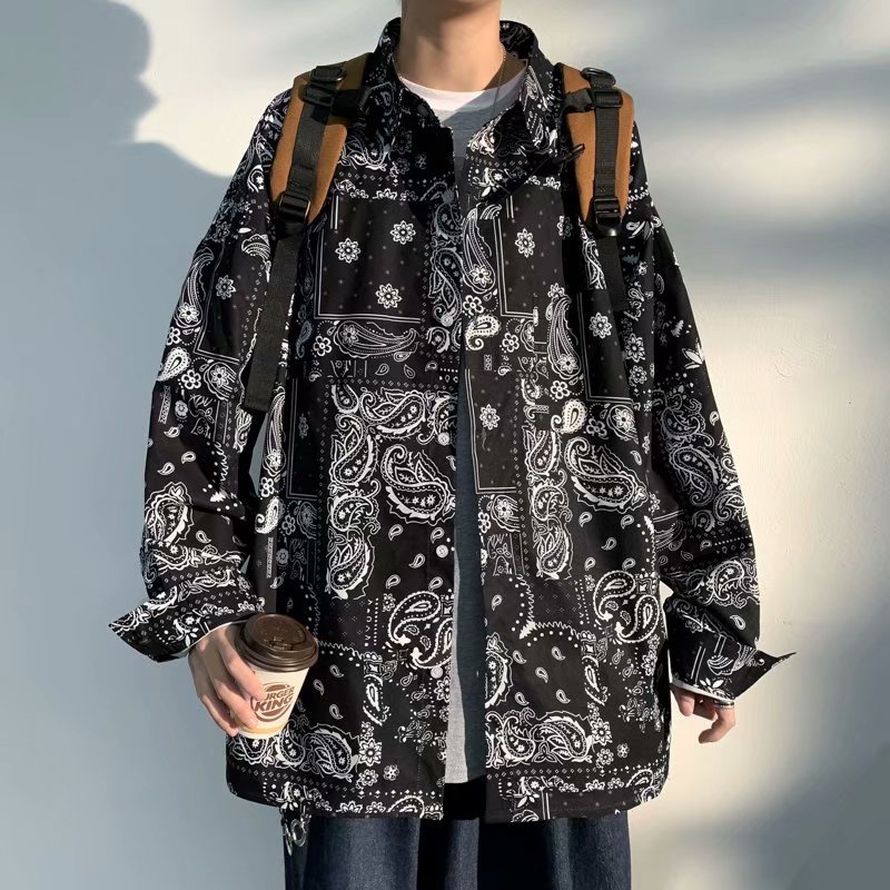 Áo Sơ Mi Tay Dài Dáng Rộng Nhuộm Màu Kiểu Hàn Quốc Cá Tính Cho Nam Size M-3Xl