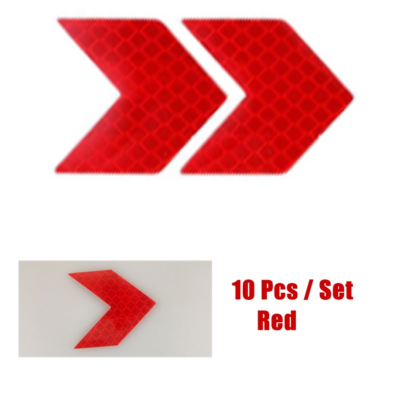Bộ 10 Miếng Dán Phản Quang Hình Mũi Tên Trang Trí Cản Xe Hơi