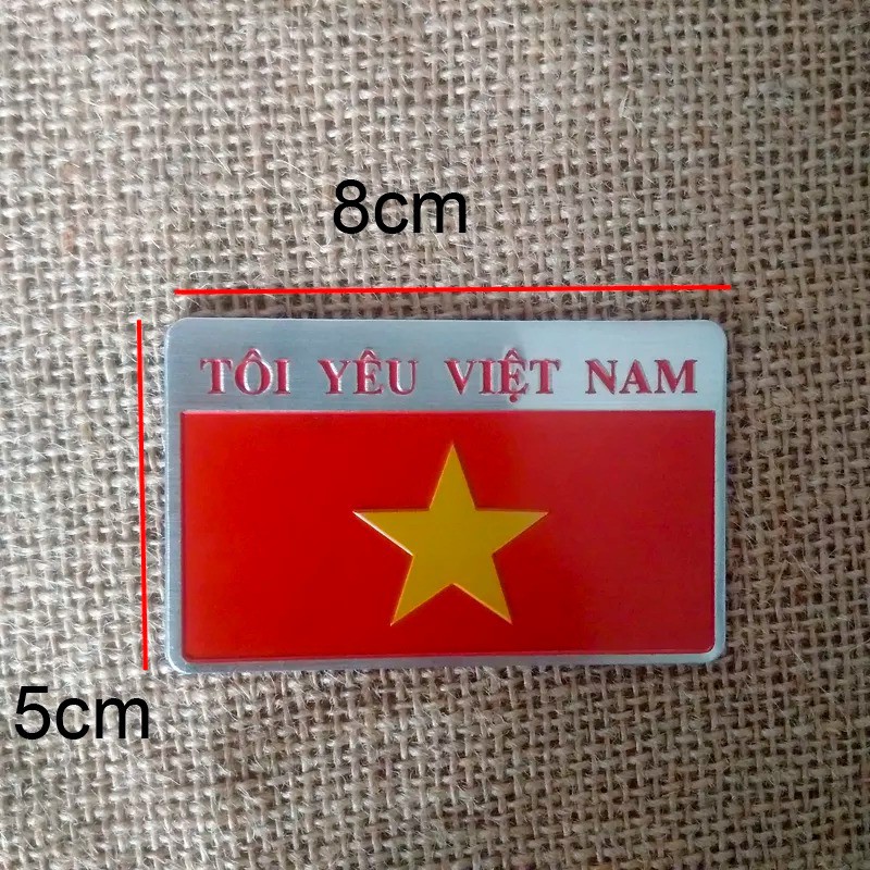 Tem nhôm dán xe Tôi Yêu Việt Nam JH054