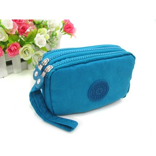 Ví cầm tay Chuwanglin bằng vải bạt 3 dây kéo cho nữ